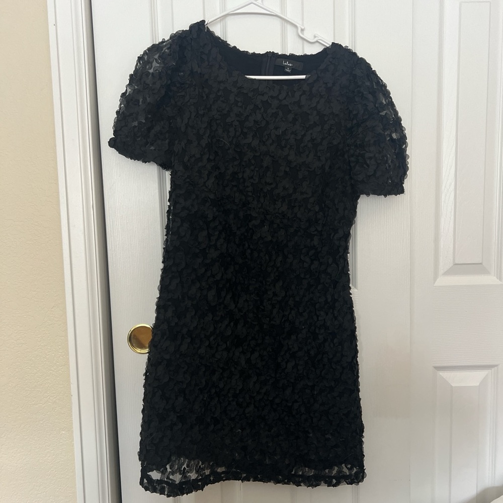 Lulu's Black Textured Mini Dress